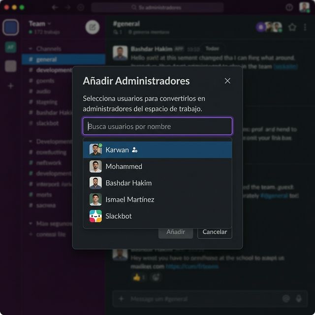 Buscar y agregar administradores