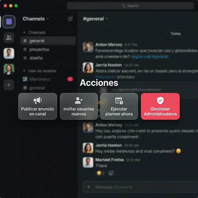 Acción Gestionar Administradores